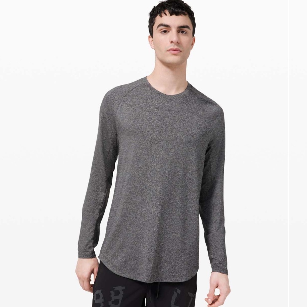 lululemon Men’s Drysense Long Sleeve Black Rhino Grey XL